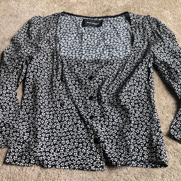 Reformation Jorja Floral Top Black Medium - Picture 4 of 7